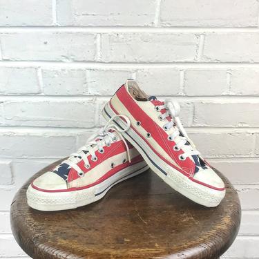 Size 4 1/2 Vintage Converse All Stars Chuck Taylor Patriotic All American Sneakers Low Top Chucks Sneakers by BriarVintage