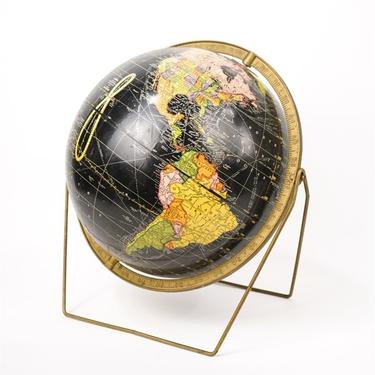 Black Globe with Brass Scale Stand