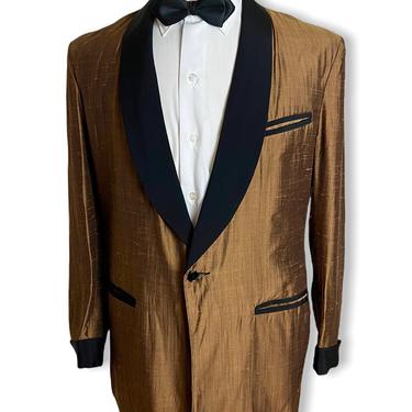 Vintage 1950s/1960s Atomic Fleck SHARKSKIN Blazer ~ 38 to 40 S ~ sport coat ~ Rockabilly / Mod ~ Smoking Jacket / Tuxedo ~ Shawl Collar ~ 
