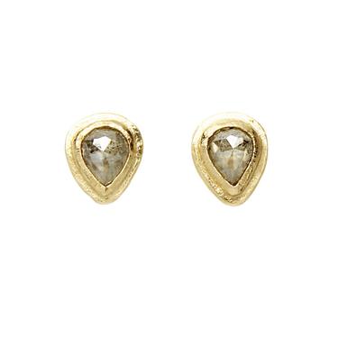 One-of-a-Kind Pear Shaped Diamond Studs - Solid 18K