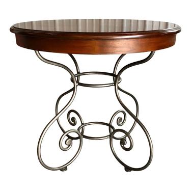 Ethan Allen Iron Base Compass Star Accent Table 