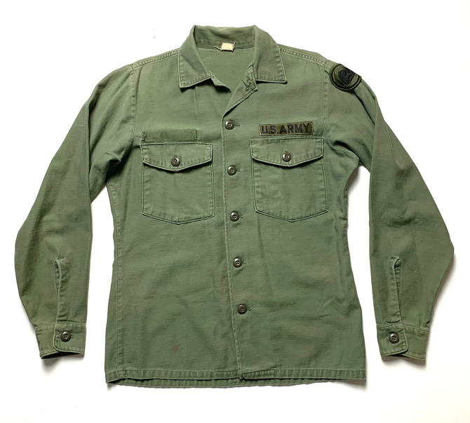 Vintage 1970s OG-107 US Army Utility Shirt ~ size S ~ Military ...