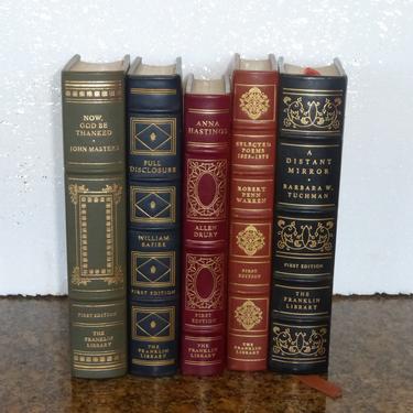 Five Leather Books First Additions BY Warren, Drury, Safire, Masters &amp; Tuchman 