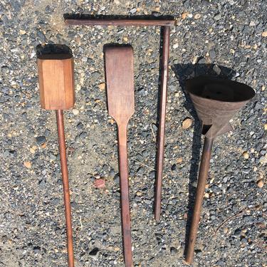 Antique Primitive Clothes Washing Tools Lot of Four Laundry Room Decor
