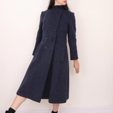 Vintage Union Made Peacoat/ Late 70s Early 80s Navy Blue Wool Coat/ Structured Formal Peacoat/ Double Breasted Coat/ Size Small Extra Small 