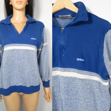 Vintage 80s Wilson Sports Super Soft Quarter Zip Sweatshirt Size M 