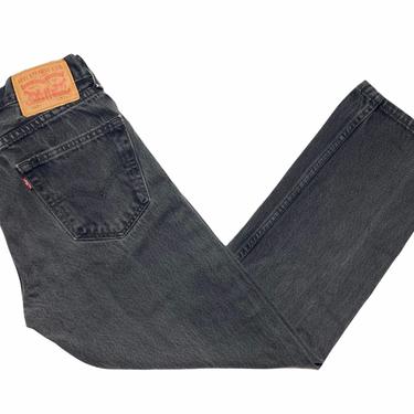 Vintage 1990s LEVI'S 505 Black Jeans ~ measure 28.5 x 28.25 ~ Red Tab ~ Straight Leg ~ 28 29 Waist ~ 90s Denim ~ 