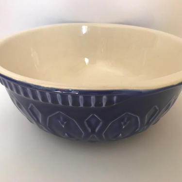 Vintage Cobalt Blue Ceramic Large Mixing Bowl Secla Portugal-12&amp;quot; Diameter-Mint 