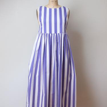 1980s Striped Cotton Dress | Laura Ashley 