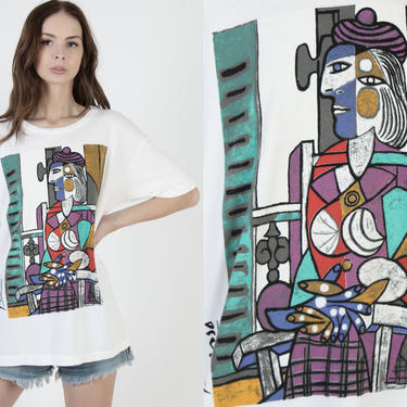 Express International Brand T Shirt / Vintage 1988 Pablo Picasso Artist Tee / 80s Pop Art Painting Single Stitch T Shirt 