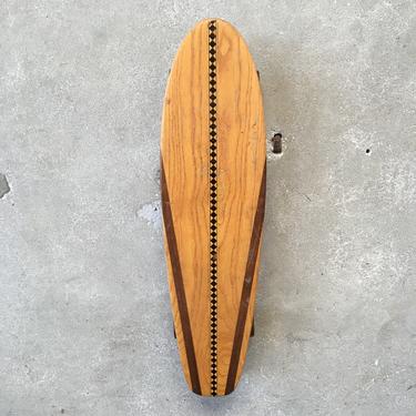 Vintage Skateboard with checkered stripe