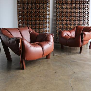 Percival Lafer Rosewood and Leather Lounge Chairs