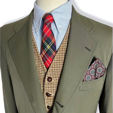 Vintage 1960s/1970s SOUTHWICK x Albert Ltd Wool Gabardine Blazer ~ 42 to 44 Long ~ 3/2 roll jacket / sack sport coat ~ Preppy / Ivy / Trad ~ 
