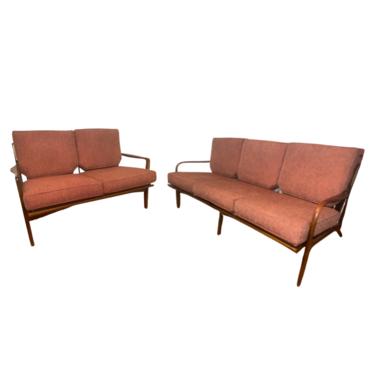 Mid Century Modern Sofa and Love Seat Set Made in Denmark (Sold Separately)