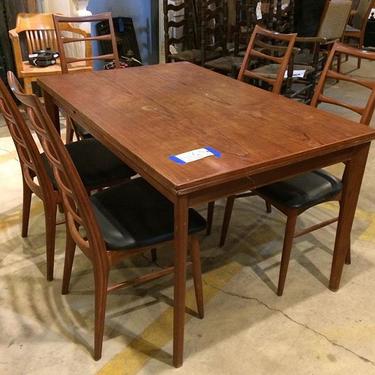 Vejle Stole pull out leaf dining table. Neil's Koefoed Ladderback dining chairs set of five.