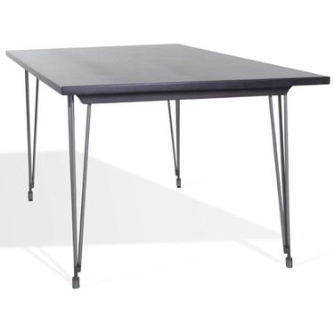 Ebony Industrial Flooring 6 ft Dining Table with Hairpin Legs