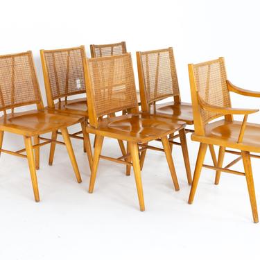 Russel Wright for Conant Ball Mid Century Blonde Mid Century Dining Chairs - Set of 6 - mcm 
