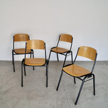 Incredible Set of Four Original 1950's Mid-century Modern Industrial Dining Chairs by Marko Refinished! 