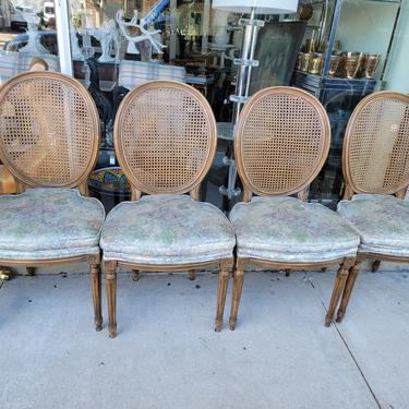 4 Louis XVI Cane Back Dining Chairs Country French 