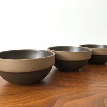 Vintage Heath Ceramics Rim Line Cereal Bowls in Chocolate Brown - Set of 3 