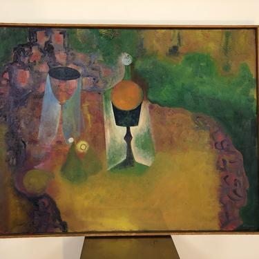 Original Monte Colgren &amp;quot;Encounter&amp;quot; Abstract Expressionist Oil Painting on Canvas 