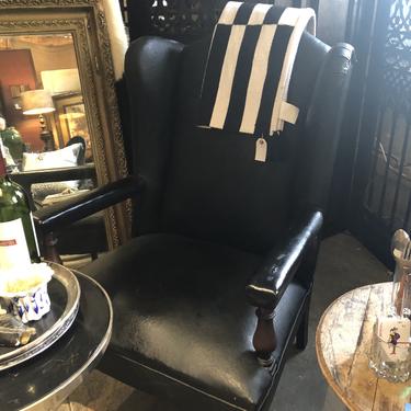 Black Vintage Wing Chair