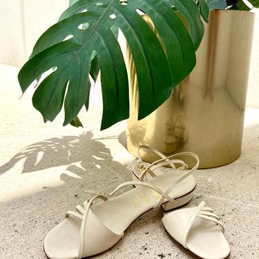 1960s Alfani Cream Sandals\/ 8
