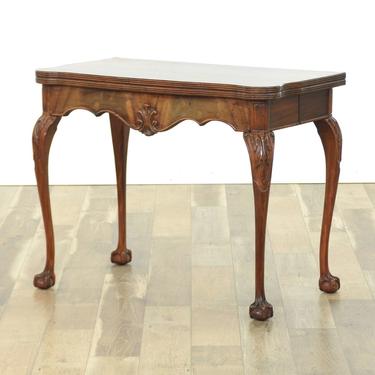 Chippendale Claw & Ball Foot Flip Top Console Table