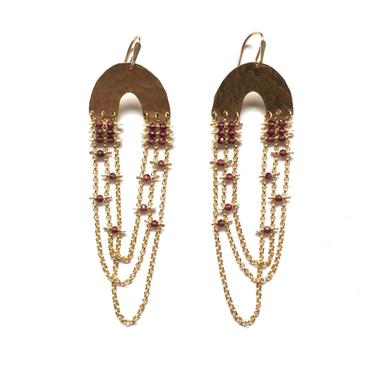 Rosie Garnet Drape Earrings