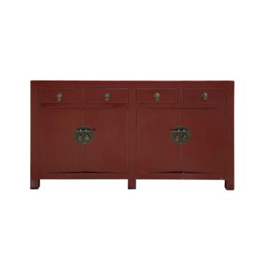 Chinese Oriental Chinese Brick Red Sideboard Buffet Table Cabinet cs6934E 