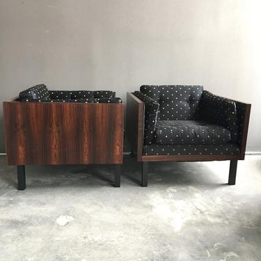 Pair of Danish Jydsk Mobelvaerk Rosewood Club Chairs