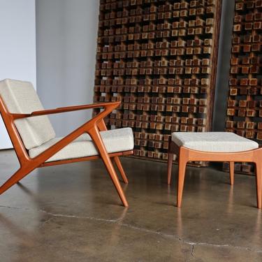 Poul Jensen " Z " Lounge Chair and Ottoman for Selig of Denmark