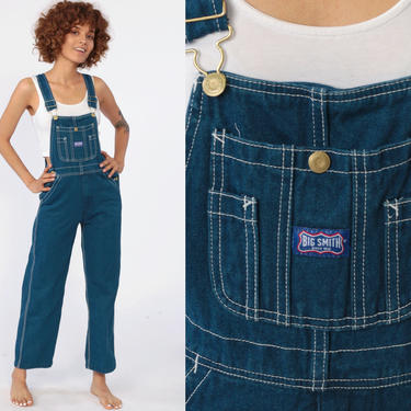 Vintage 90s Blue Dungaree Petite Overalls Size XXS