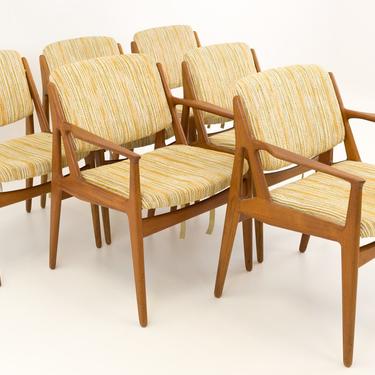 Arne Vodder Elle and Ella Mid Century Danish Teak Dining Chairs - Set of 6 - mcm 