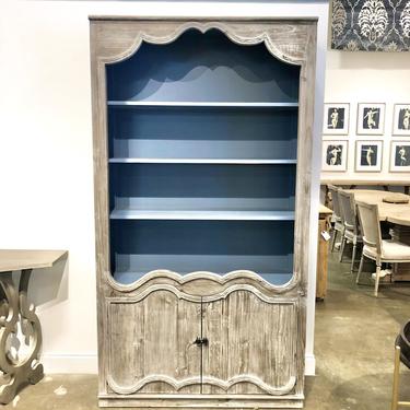 Gray Wash w/ Blue Shelving AH Bookcase