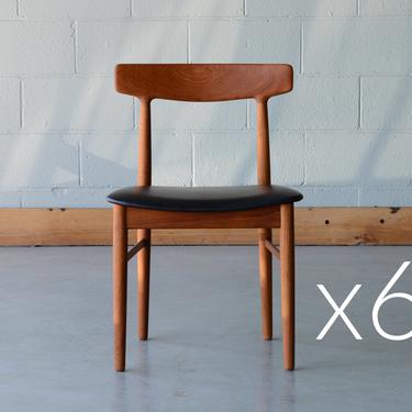 6 Dyrlund Danish Modern Teak Dining Chairs 
