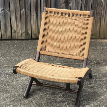 MCM folding rope chair in the style of Hans Wegner 