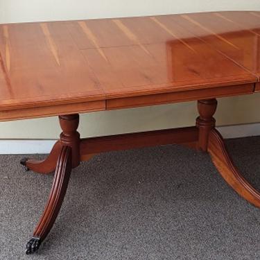 T49 Yew Wood Pedestal Table
