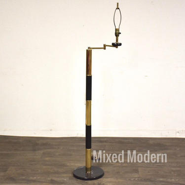 Brass &amp; Marble Vintage Floor Lamp 