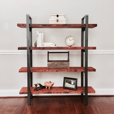 The SUMMIT  Bookshelf - Reclaimed Wood & Steel - Multiple Sizes Available by arcandtimber
