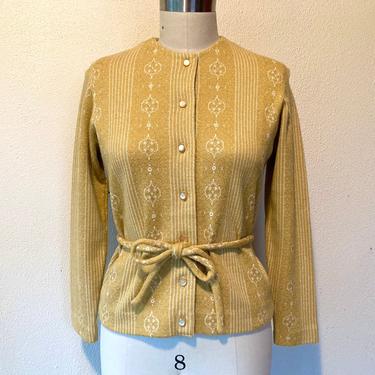 1950s Jantzen yellow cardigan sweater 