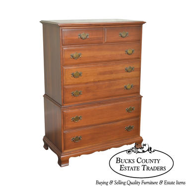 Taylor Jamestown Solid Cherry Chippendale Style Tall Chest on Chest (B) 