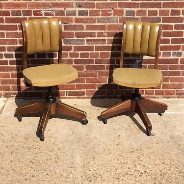 Pair of matching, swivel desk chairs