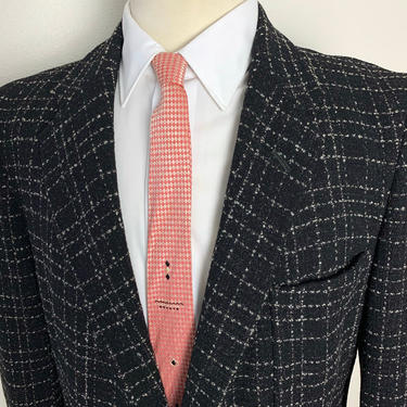 Vintage 1950s Pink ATOMIC FLECK Wool Rockabilly Blazer ~ 40 R ~ sport coat / jacket ~ Elvis ~ VLV ~ 