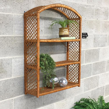 LOCAL PICKUP ONLY ———— Vintage Wicker Wall Rack 