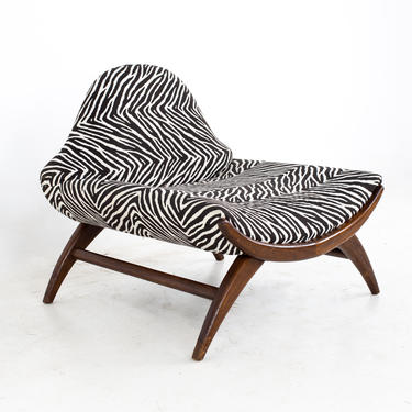 Adrian Pearsall Style Mid Century Zebra Stripe Chair - mcm 