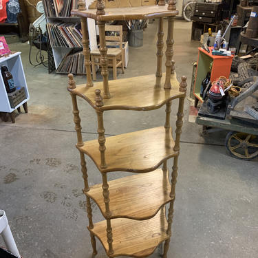 Vintage 5 tier spindle floor stand shelf