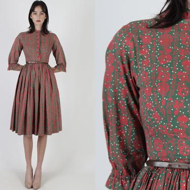 Early 1950s Lanz Original Dress / 50s Designer Holiday Party Dress / Vintage Austrian Oktoberfest Dirndl Party Mini Dress 