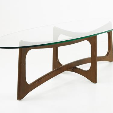 Adrian Pearsall Mid Century Walnut and Glass Coffee Table - mcm 