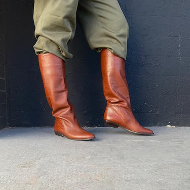 Vanelli Italy Chestnut Leather Riding Boots
